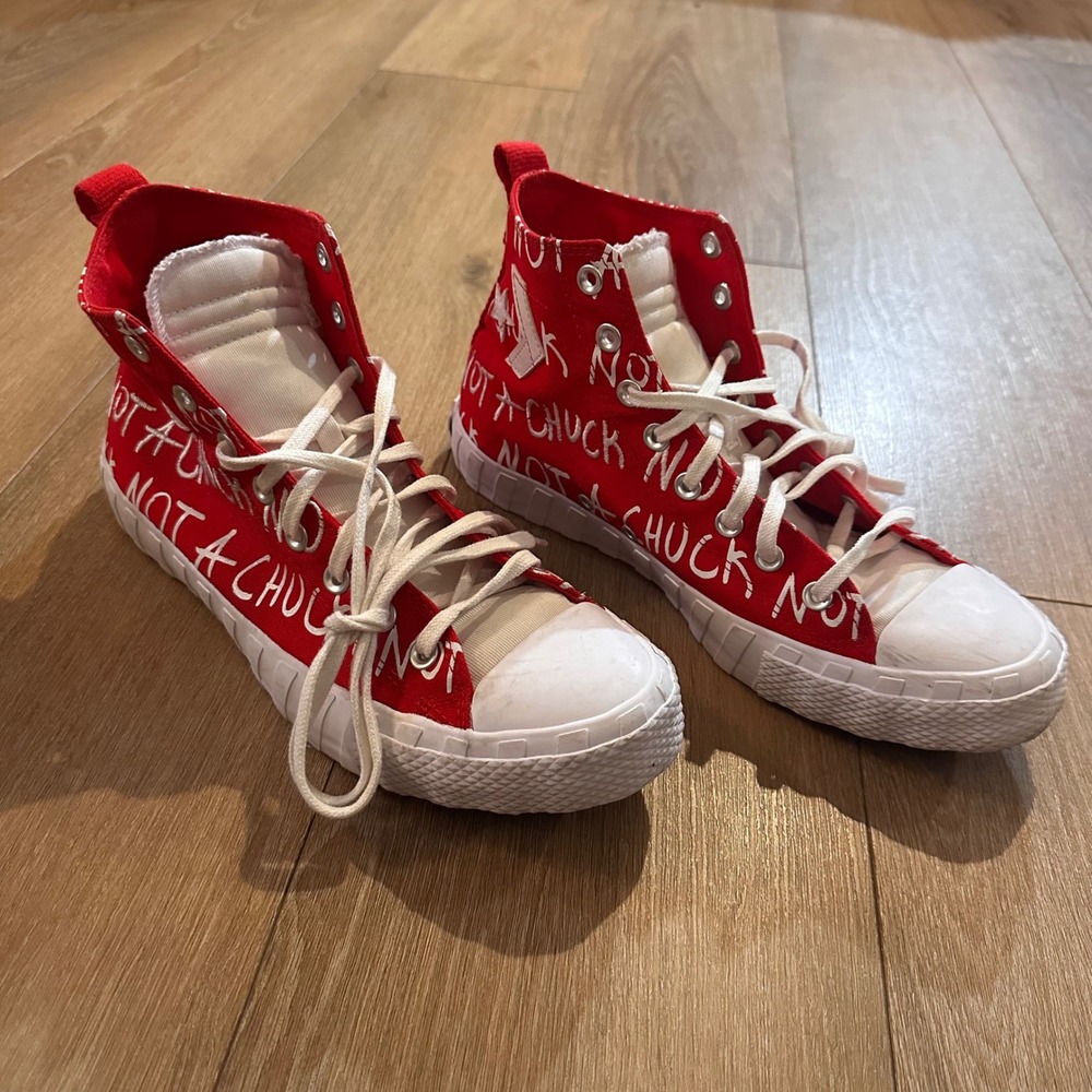 Converse Chuck Taylor All Star Unt1tl3d Red Not A Chuck High Top Sneakers 10M